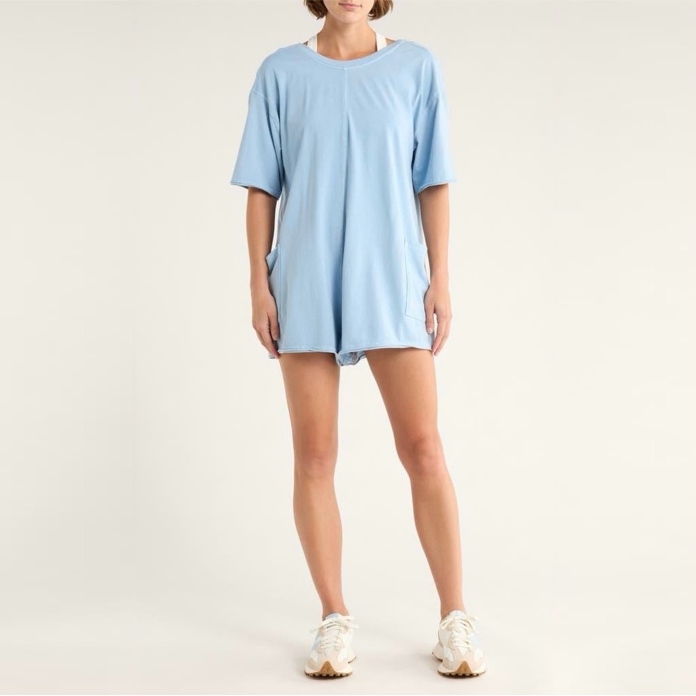 NWOT Free People FP Movement Hot Shot Tee Romper
Color: Steel